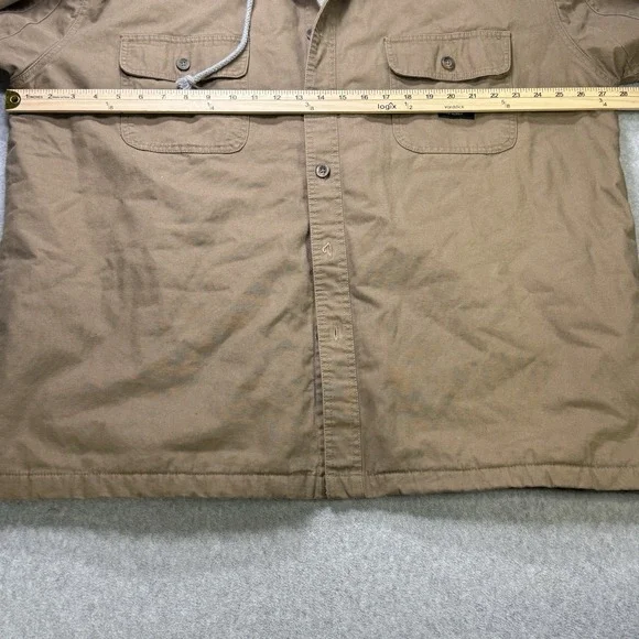 Timberland Pro Series Hooded Work Jacket Brown XXL Y2K Canvas Lined‎